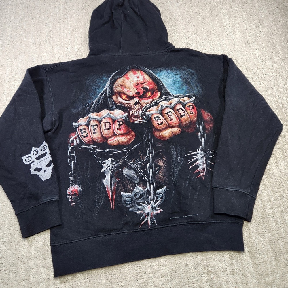 Five Finger Death Punch Hoodie Adult Medium Double Sided Aop Metal Band Black